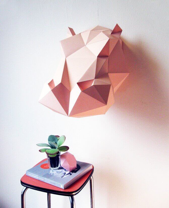 Paper Hippo - Trophée en papier Assembli